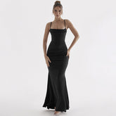 Elegant Slim Fit Suspender Fishtail Swing Dress